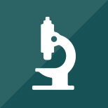 Microscope icon on a green background