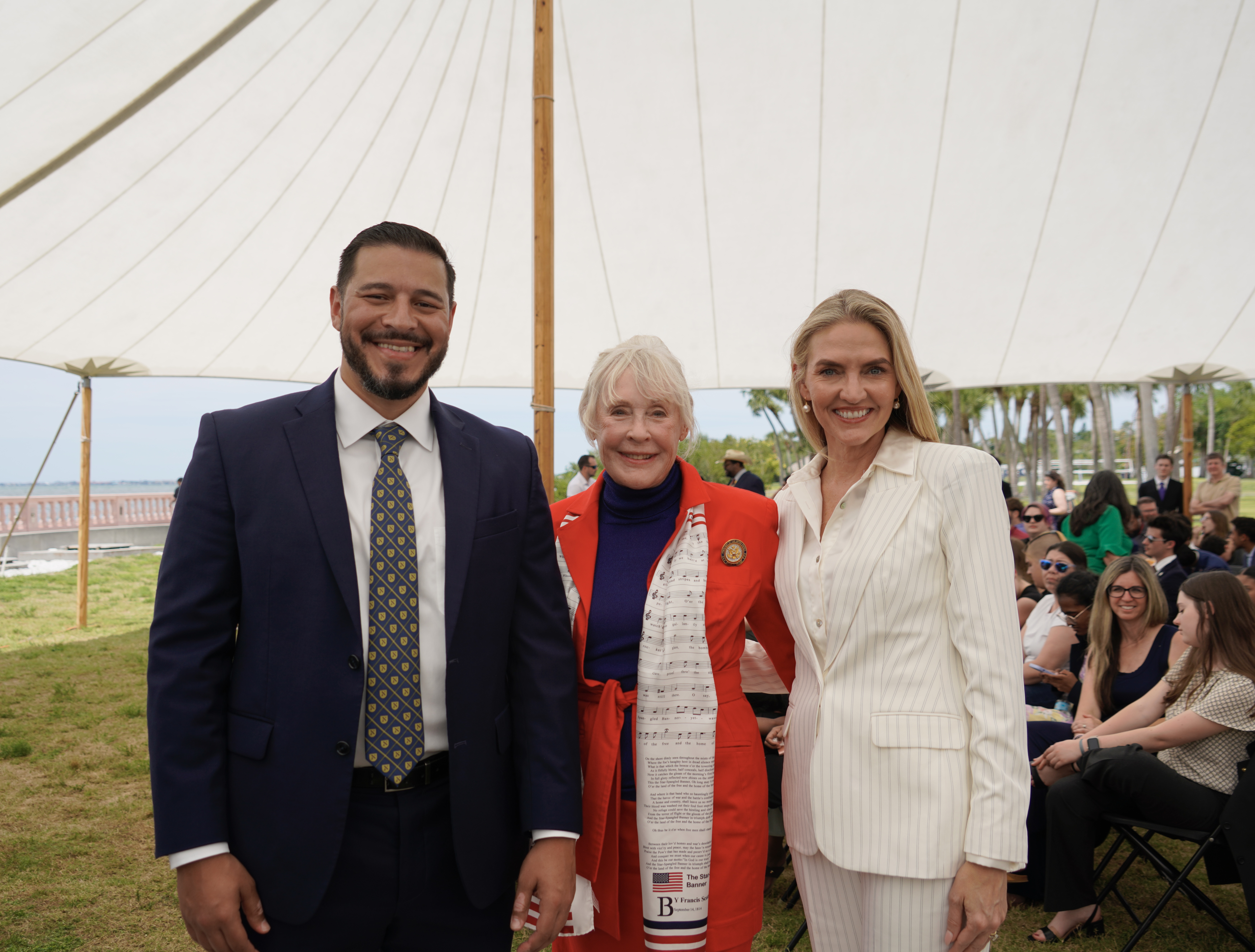 Commissioner Kamoutsas with Philanthropist Patricia Duggan and Representative Jennifer Canady, strong supporters of civics and debate.